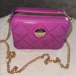 Lavender Quilted Mini Bag with Gold Chain